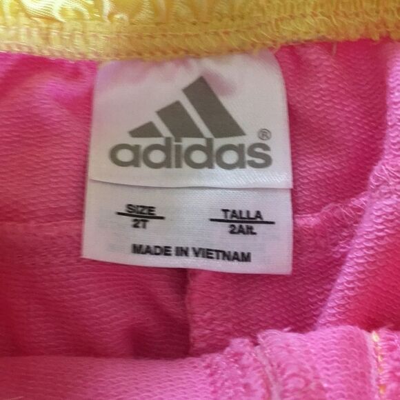 Pink & Yellow Adidas Pants Size 2T - Picture 5 of 8